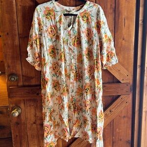 Matilda Jane Floral Dress with Pink and Yellow Hues